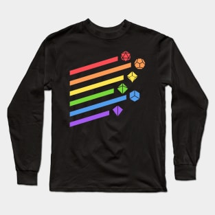 Rainbow Dice Set TRPG Tabletop RPG Gaming Addict Long Sleeve T-Shirt